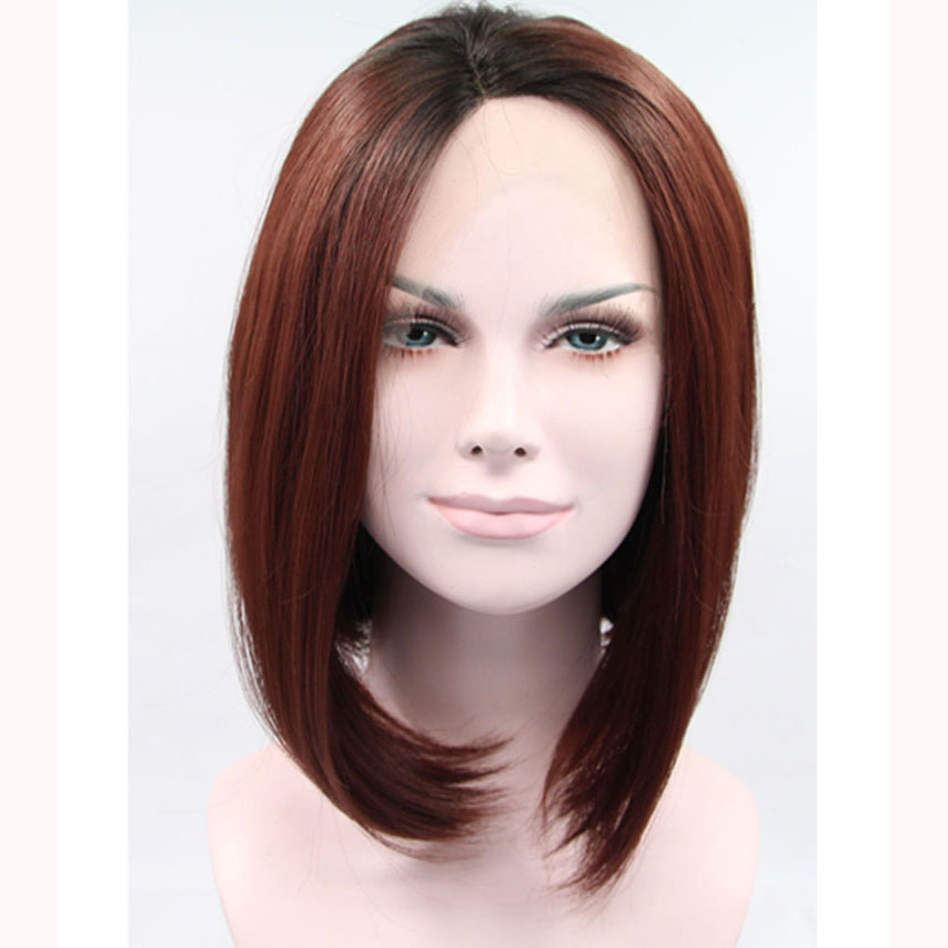 12 Inch Dark Boots Ombre Bob Synthetic Lace Front Wig