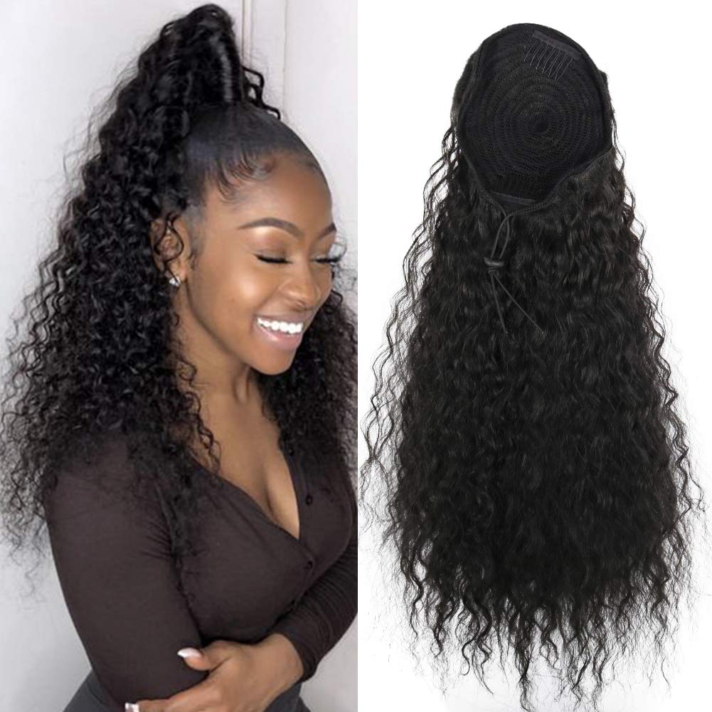 human hair curly ponytail extensions