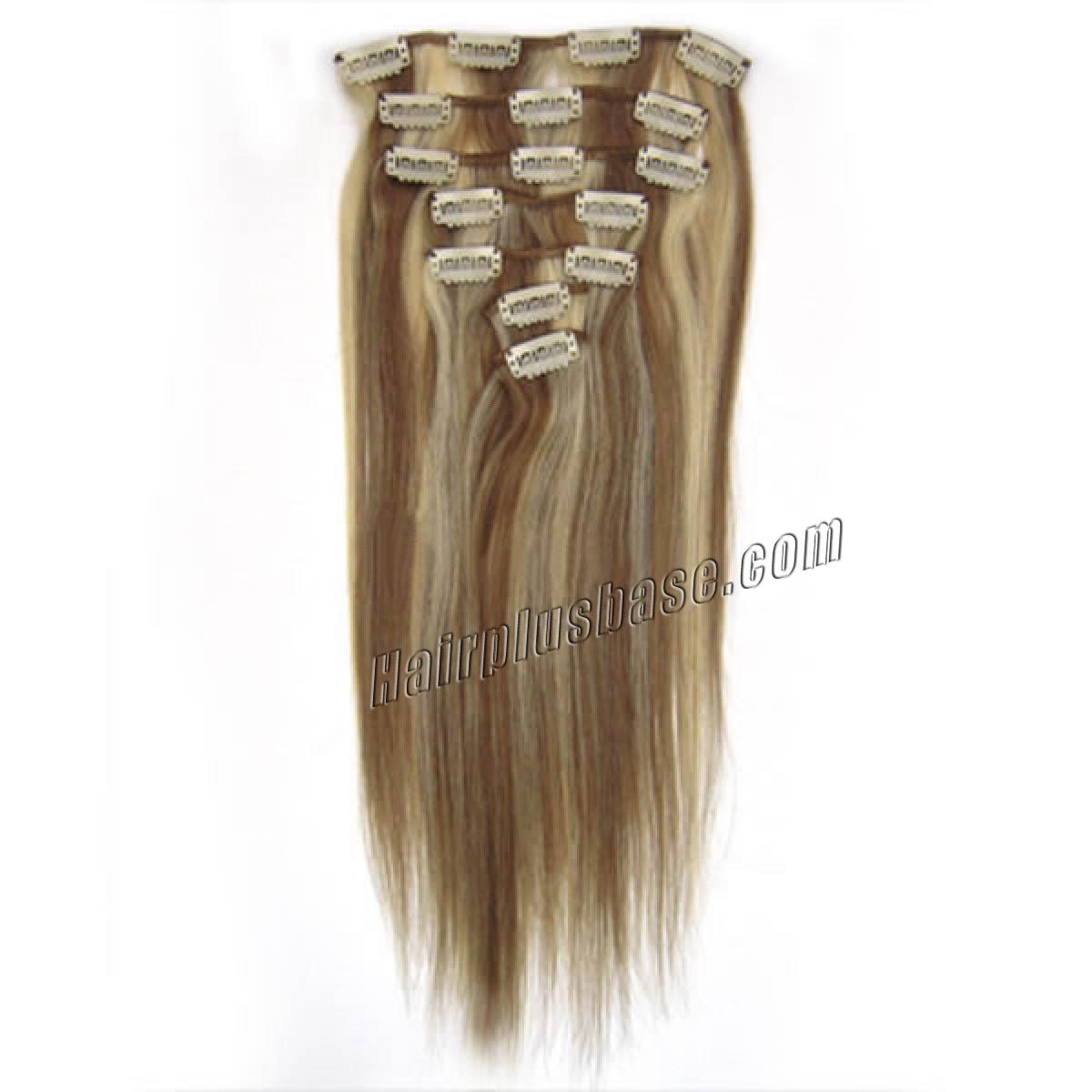 12/613 Clip In Human Hair Extensions 11pcs