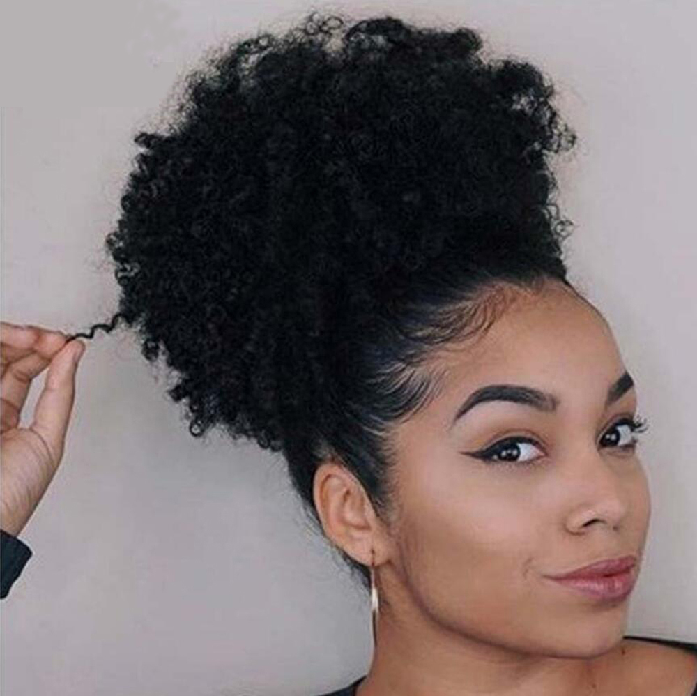 Afro Kinky Curly Black Hair Ponytail Hairstyles Clip Ins Natural Puff  Ponytails Extensions Drawstring Pony-tail | Curly Ponytail Afro Kinky Curly  Drawstring Ponytail Synthetic Hair Extension Clip In Hair Tail Hairpieces  Wig