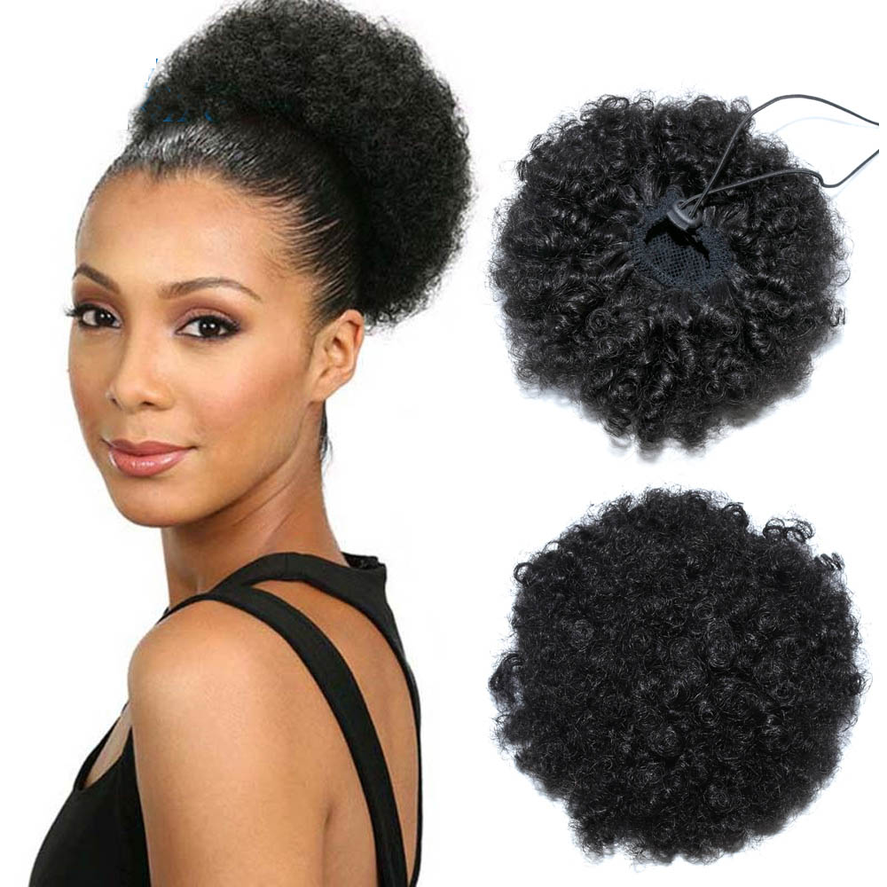 8 16 Inch Afro Kinky Curly Ponytail Human Hair Extensions